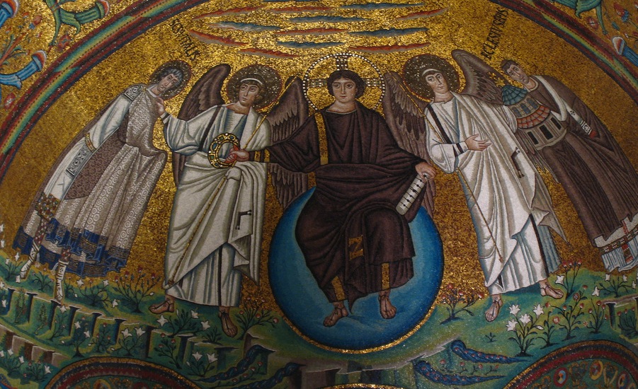 Мозаика, изображающая Христа, Святого Виталия и ангелов в Сан-Витале