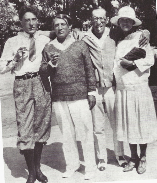 Jean Cocteau, Picasso, Igor Stravinsky et Olga Koklova, Antibes, 1926