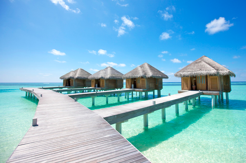  домики для спа-процедур на берегу океана, Мальдивы