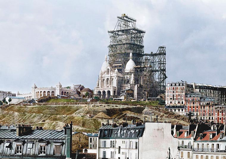 строительство базилики Сакре-Кёр на Монмартре 
