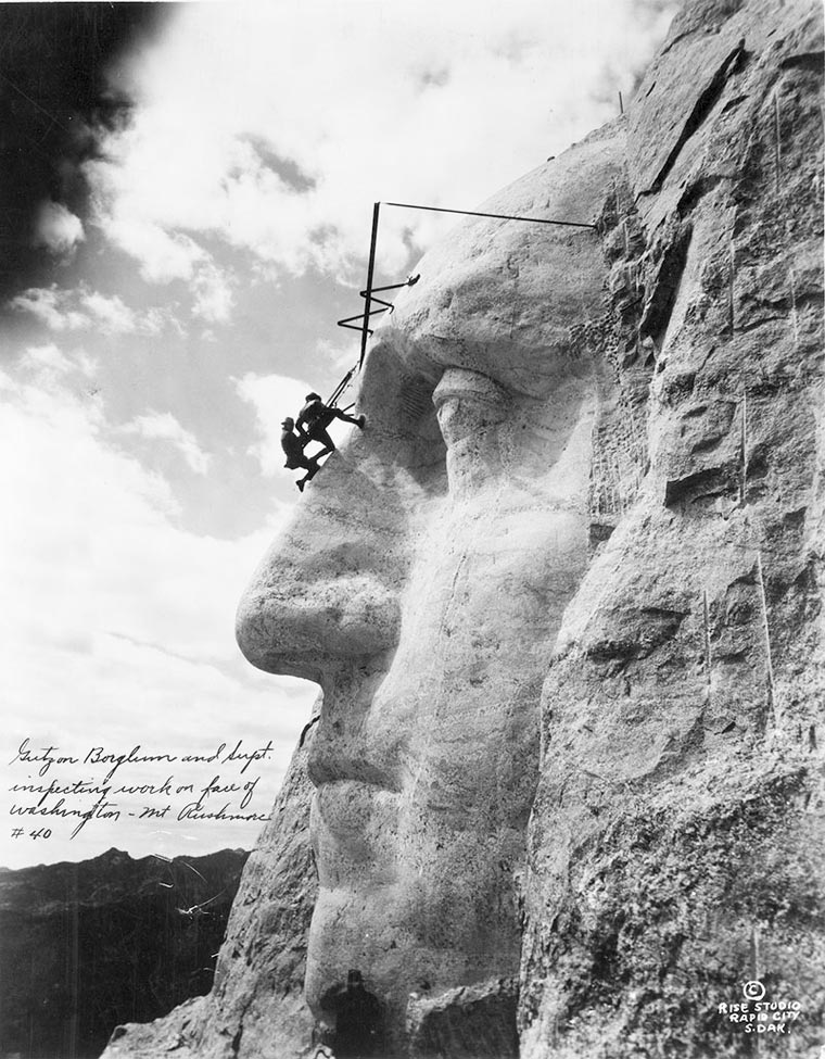 Создание скульптуры Джорджа Вашингтона на горе Рашмор